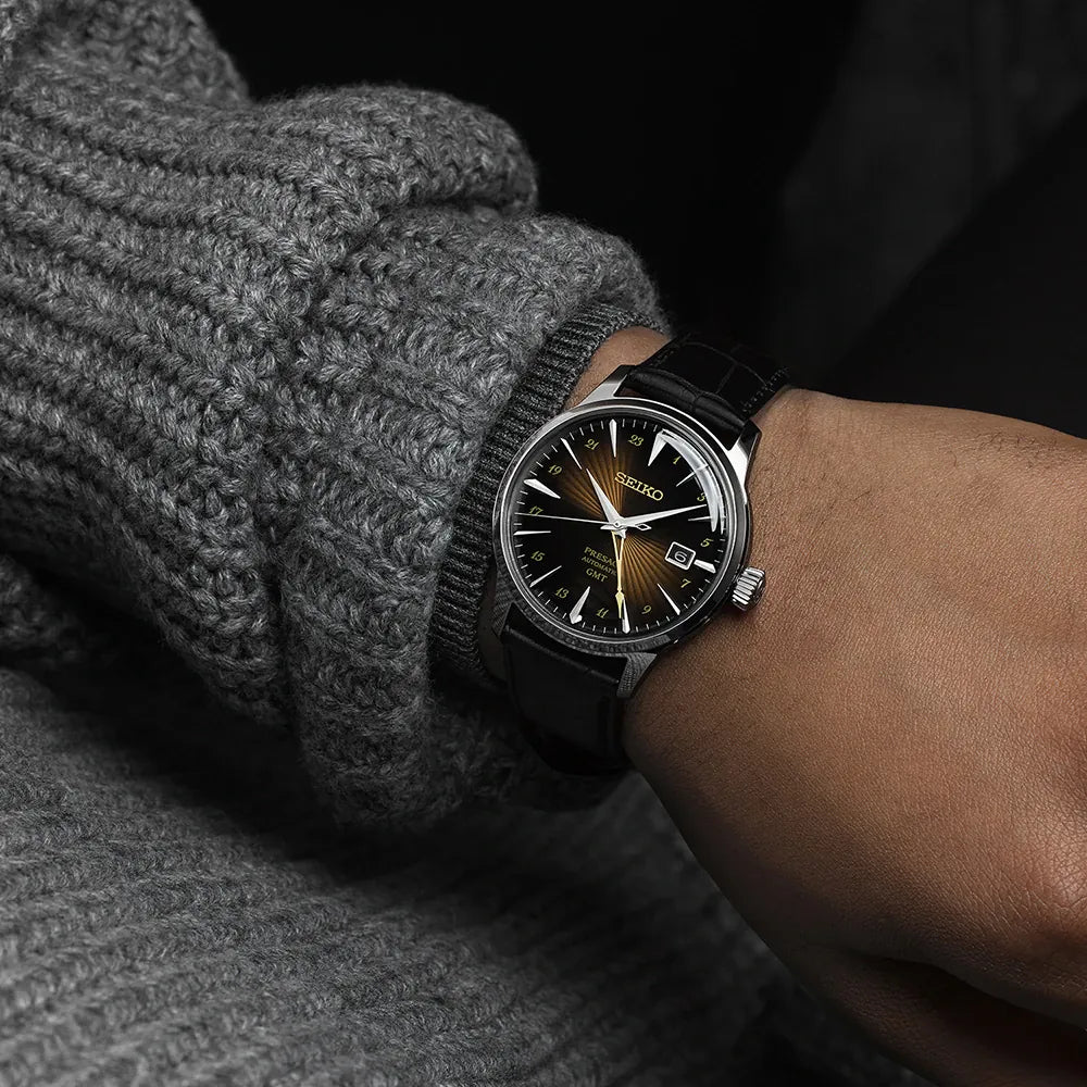 Presage ‘Rusty Nail’ Cocktail Time GMT Men's Watch - SSK039J1