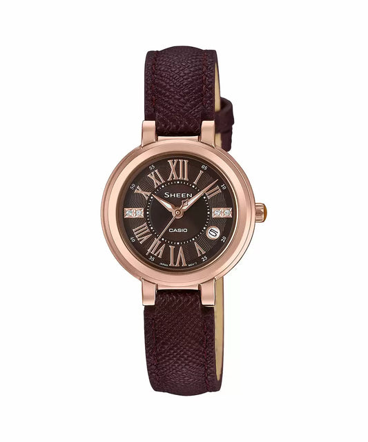 Casio SHEEN SHE-4029PGL-5AUDF - SX214 Black Leather - Women's Watch
