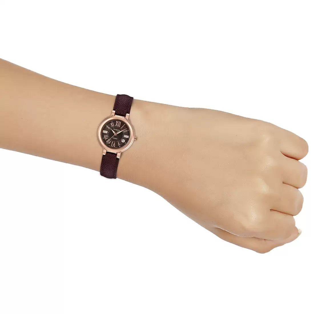 Casio SHEEN SHE-4029PGL-5AUDF - SX214 Black Leather - Women's Watch