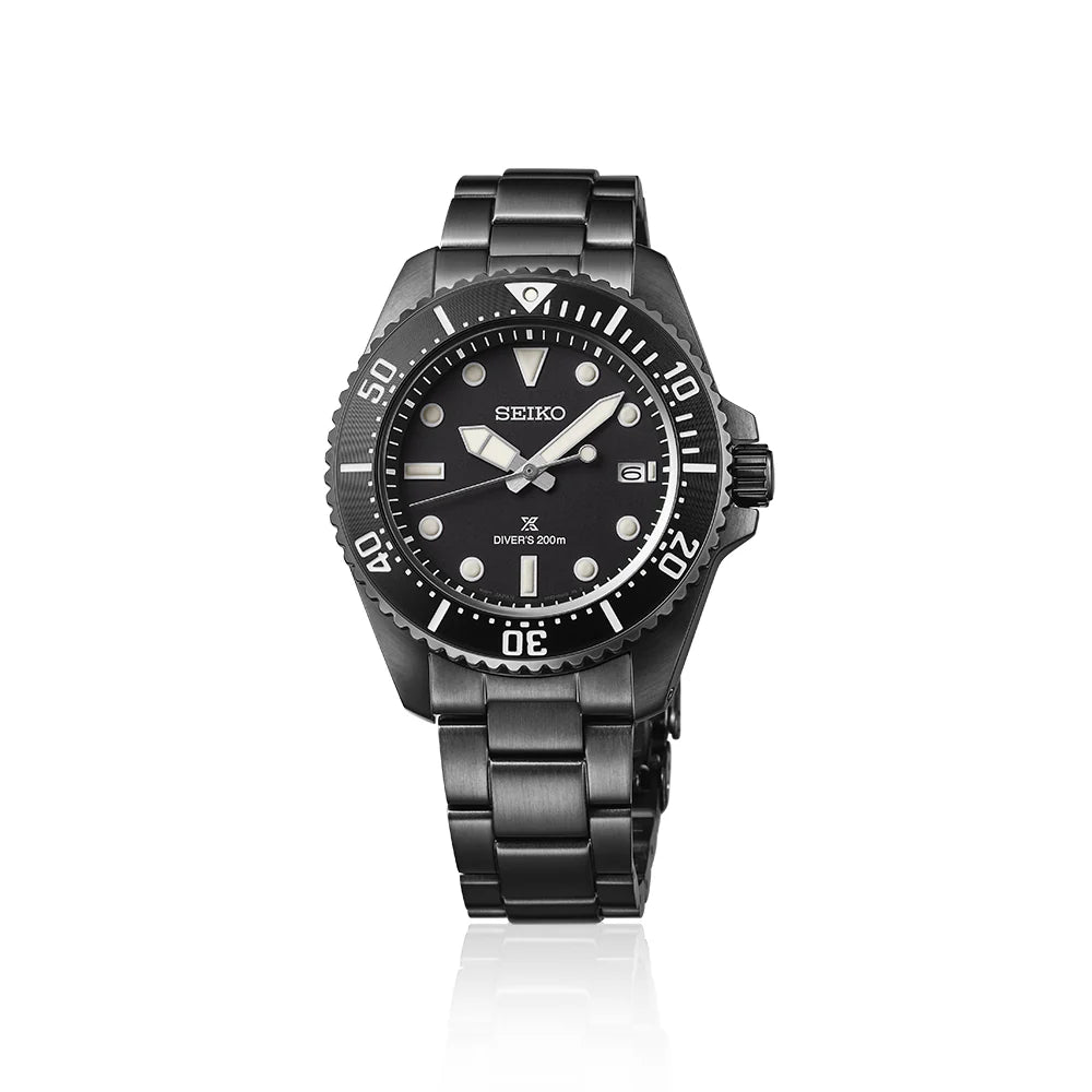 Seiko Prospex Solar Diver’s Black Men's Watch - SNE599P1