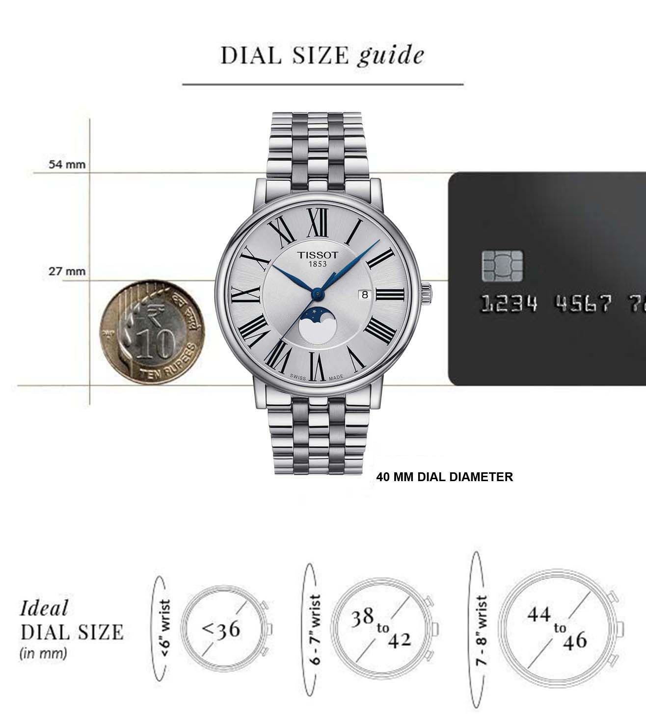 T1224231103300 | TISSOT T-Classic Carson Premium Gent Moonphase Watch for Men