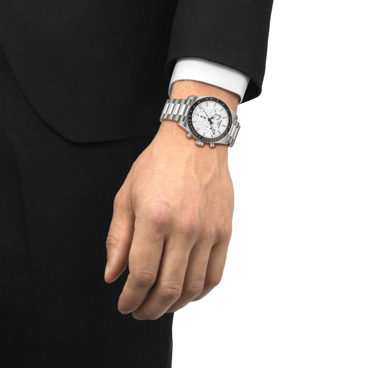 Tissot PR516 White Dial Analog Chronograph Men's Watch T1494171101100