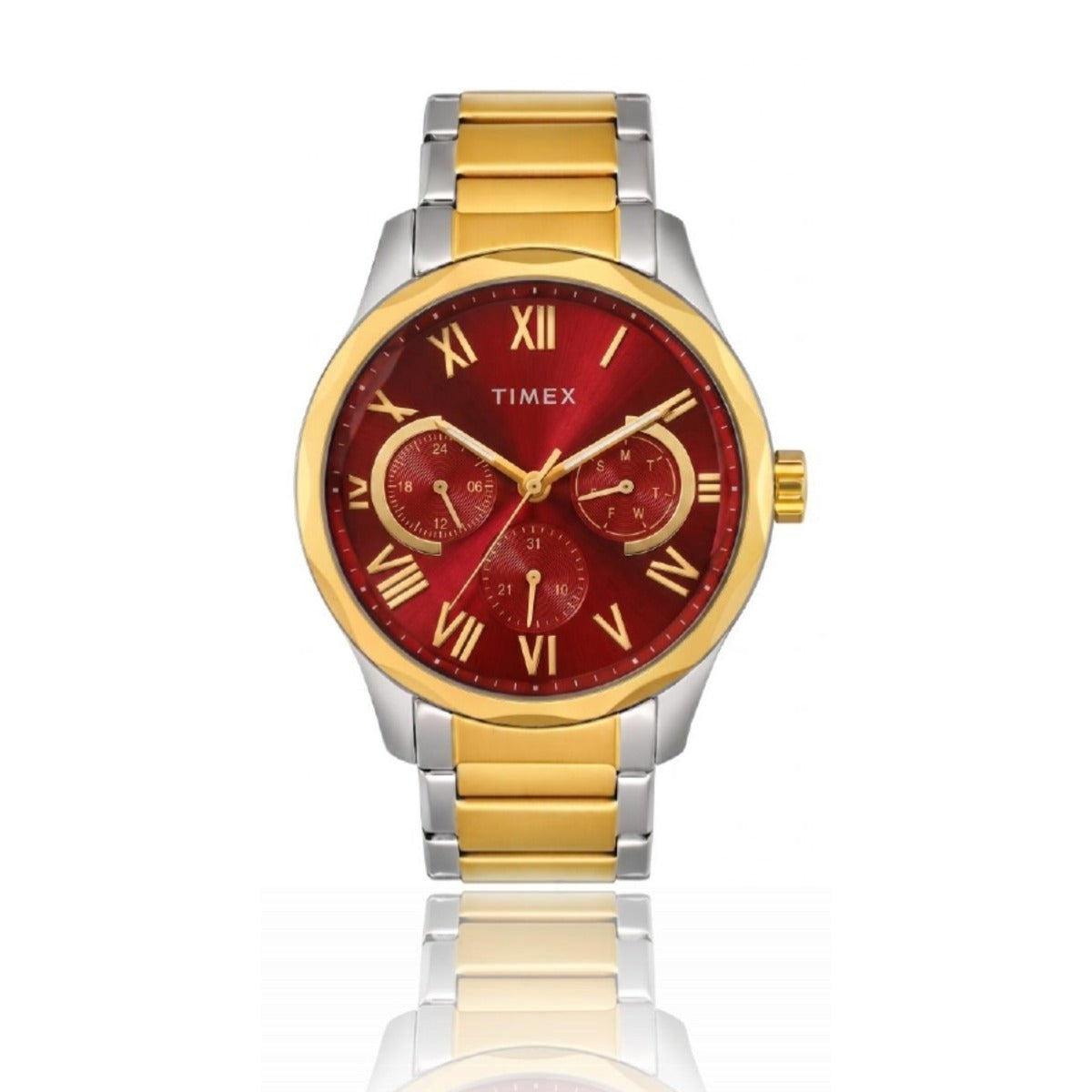 Timex Quartz Red Dial Analog Multifunction Watch For Men TW0TG7646