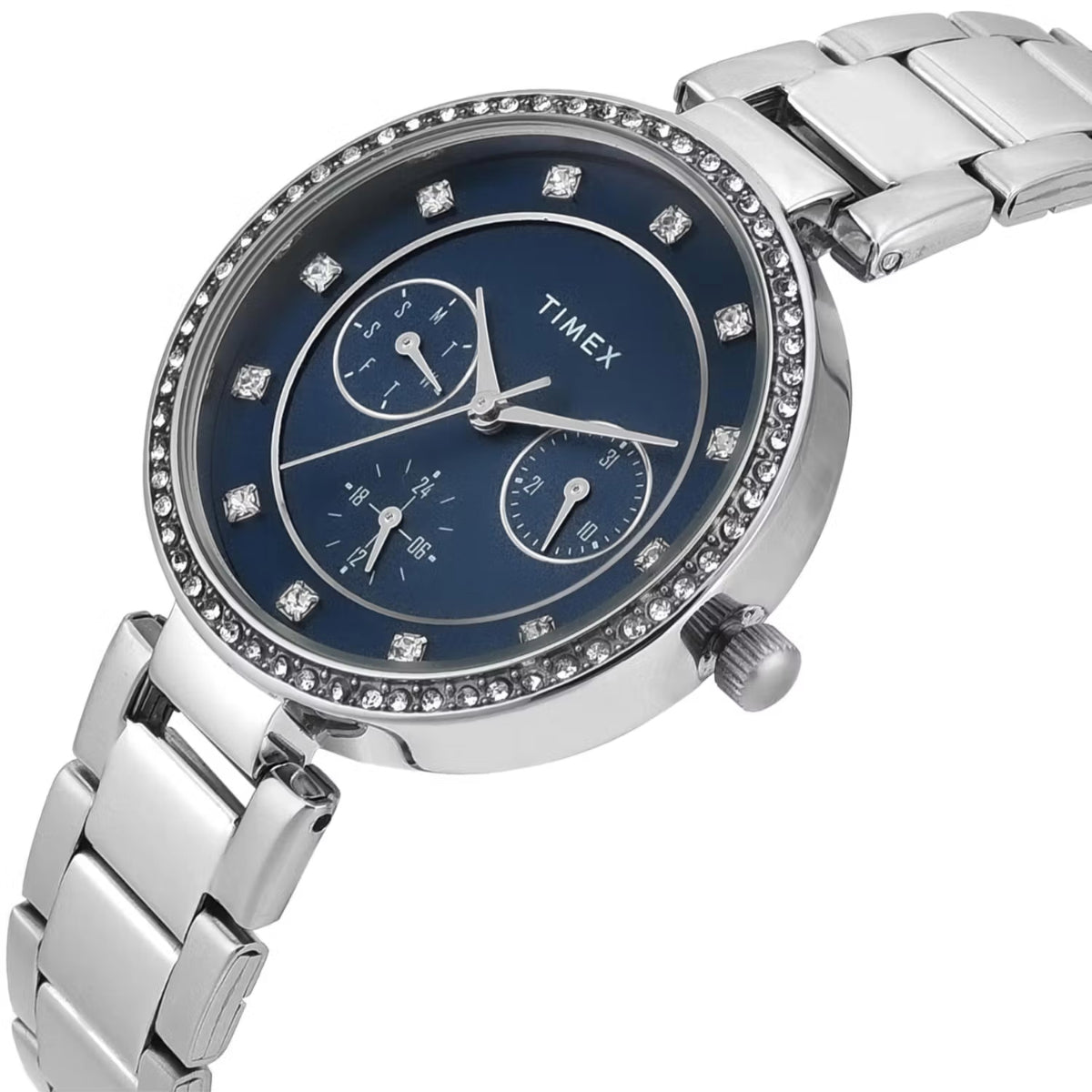 Timex Blue Round Dial Analog Women's Watch TWEL18729