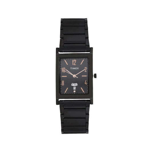 Timex Classics Men's Quartz Analog Black Dial Rectangle Case Watch -TW000L521