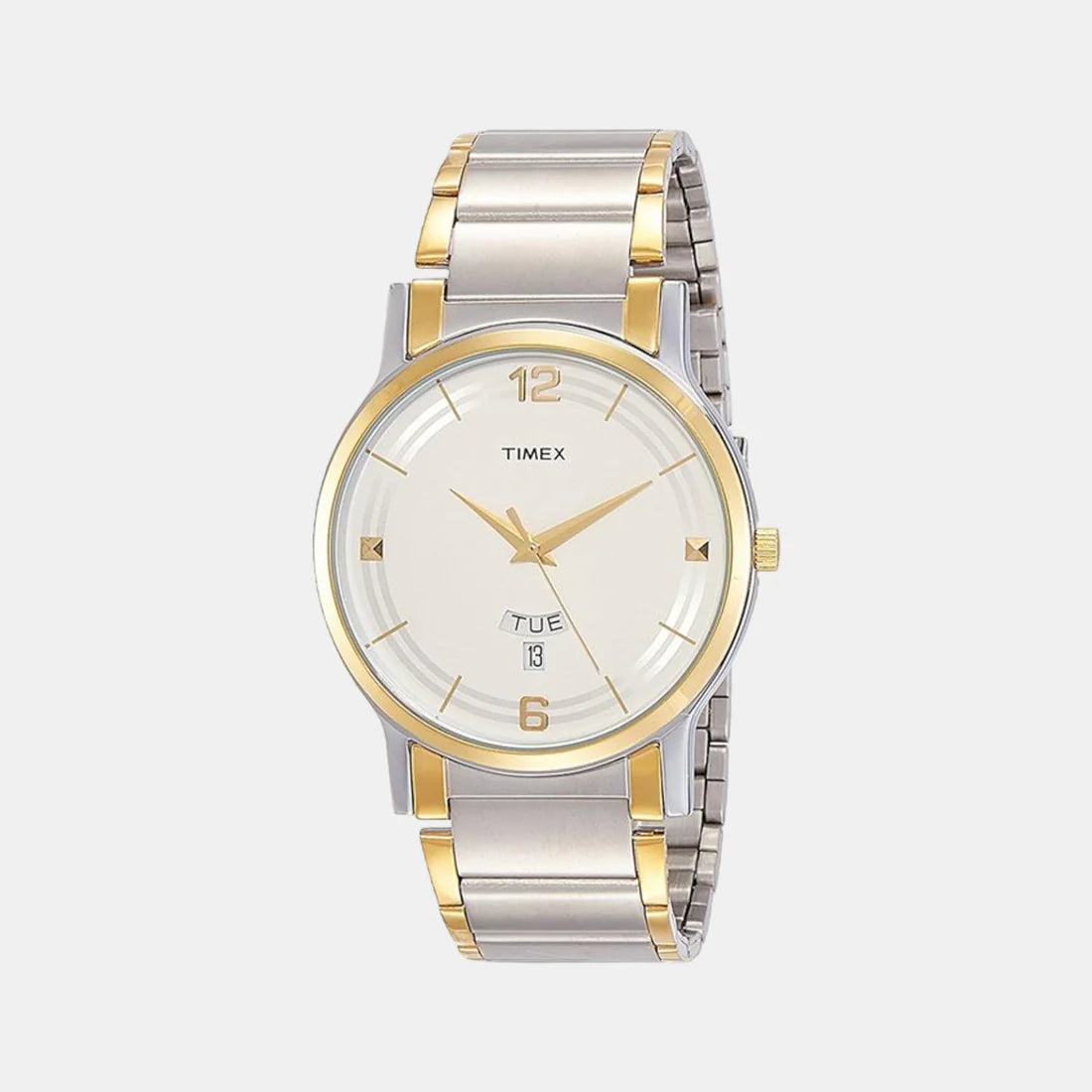 Timex Men's White Dial Analog Stainless Steel Watch TW000R424