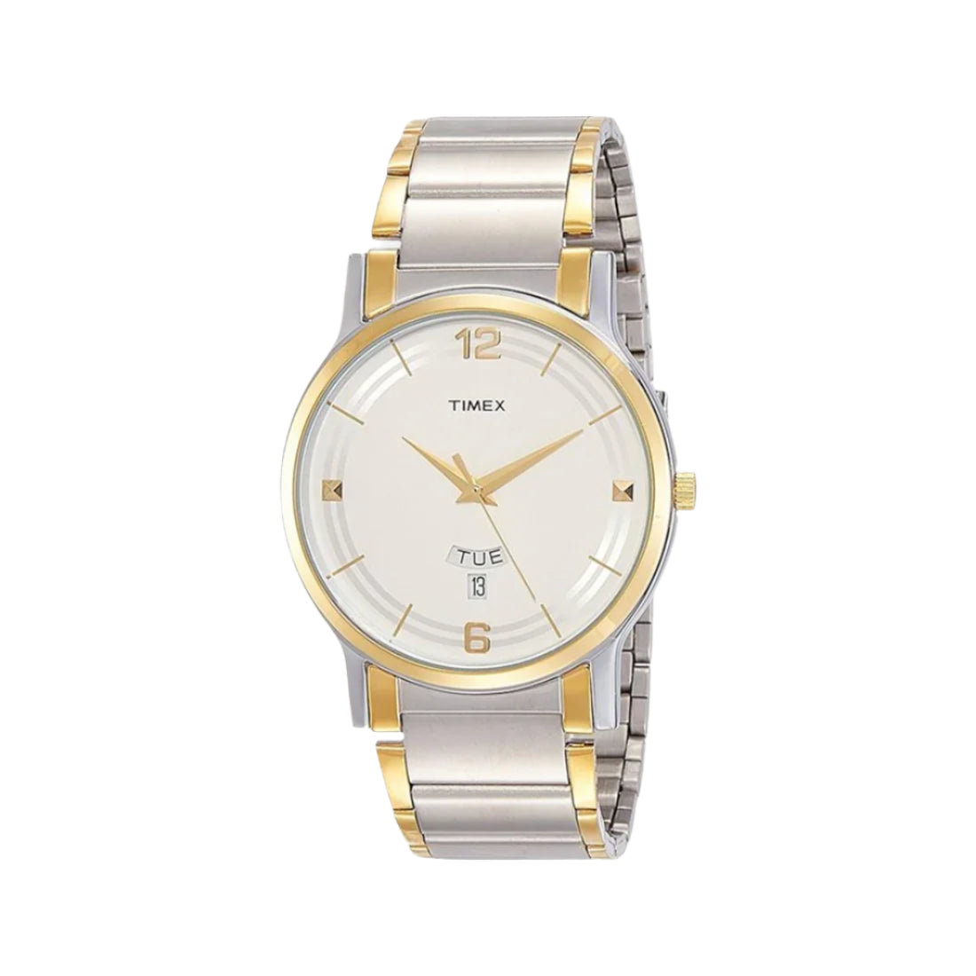 Timex Men's White Dial Analog Stainless Steel Watch TW000R424