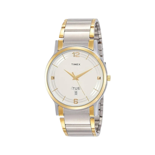 Timex Men's White Dial Analog Stainless Steel Watch TW000R424