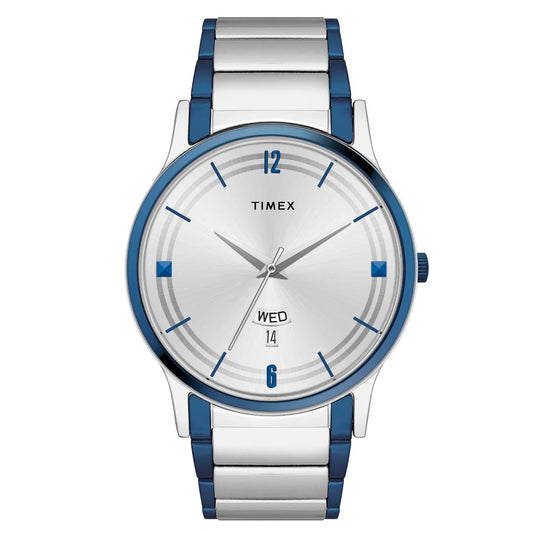 Timex Men Silver Round Dial Analog Watch - TW000R467