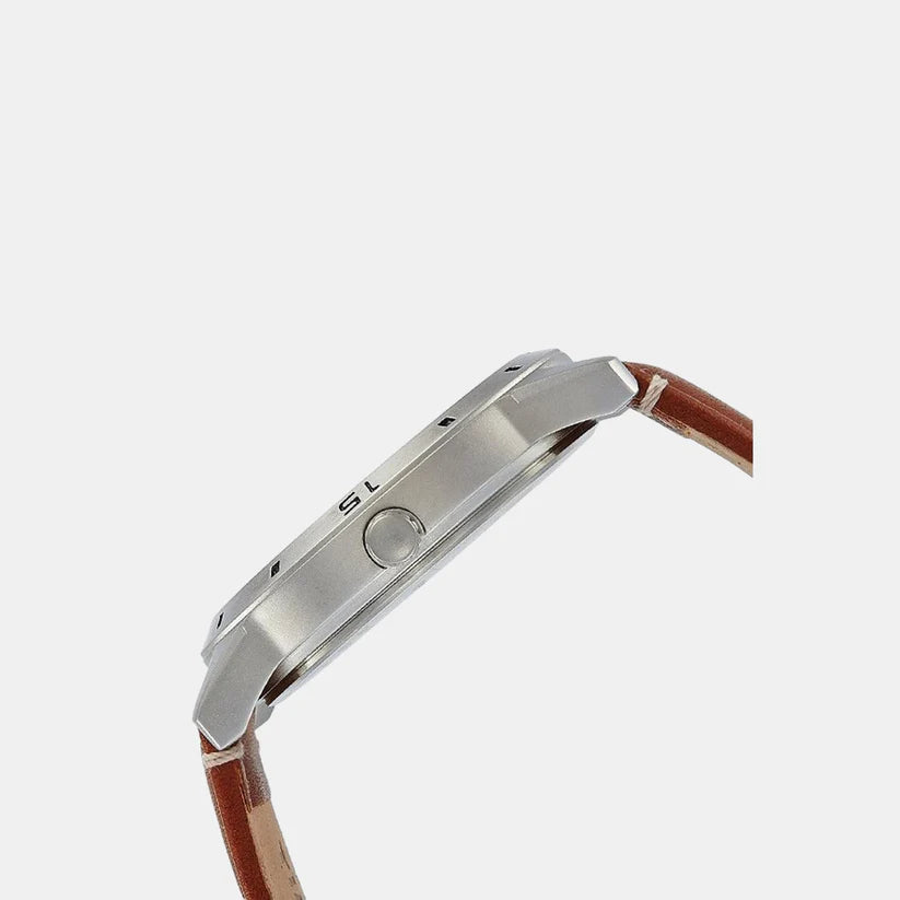 Timex Men's White Dial Analog Leather Strep Watch TW000U911