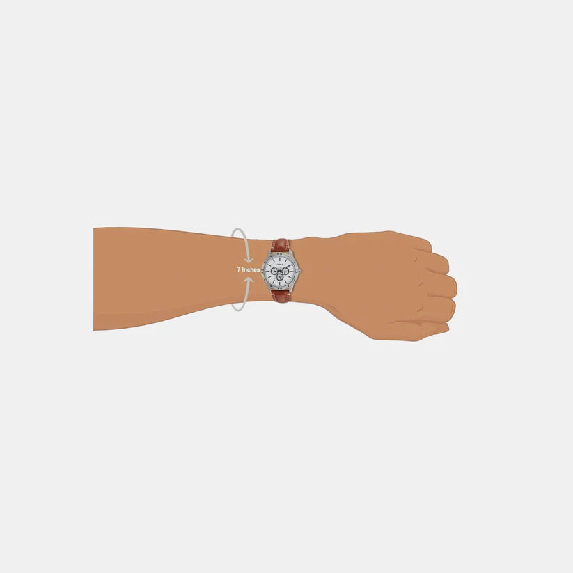 Timex Men's White Dial Analog Leather Strep Watch TW000U911