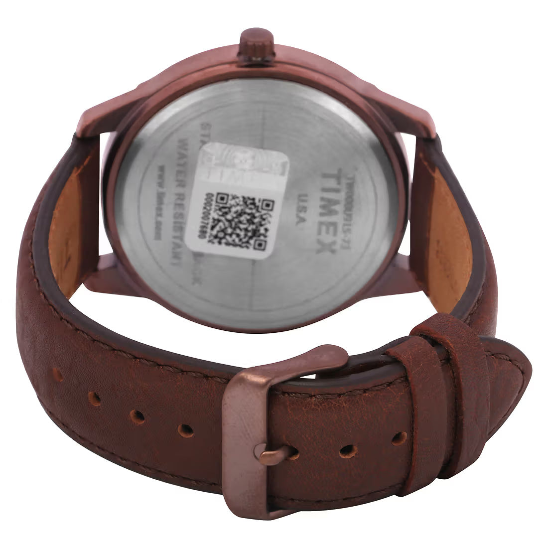 Timex Analog Brown Dial Men's Leather Watch -TW000U915