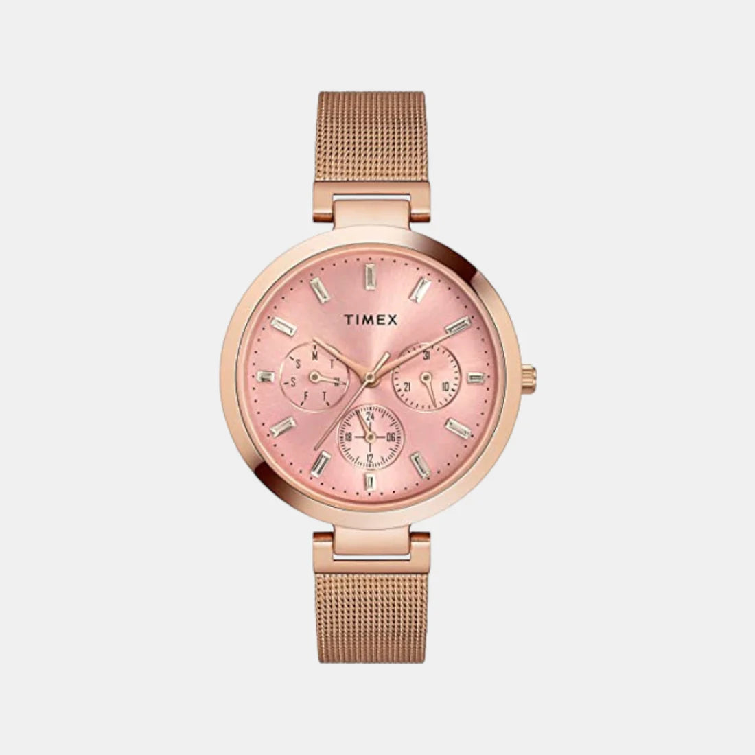 Timex Fashion Women's Pink Round Multifunction Dial Watch -TW000X242