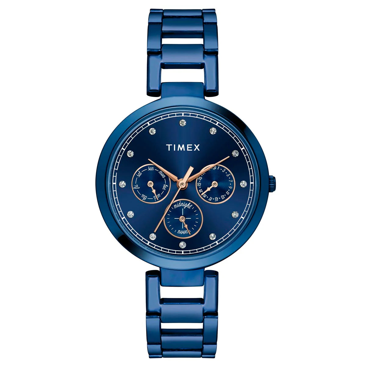 Timex Women Blue Round Dial Quartz Analog Watch - TW000X268