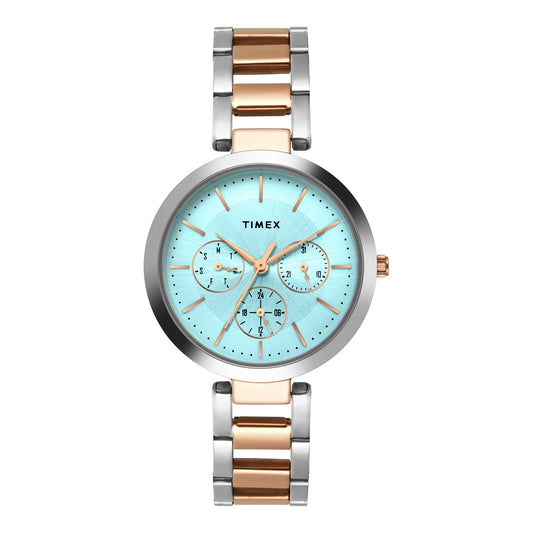 Timex Women Blue Round Dial Analog Watch - TW000X269