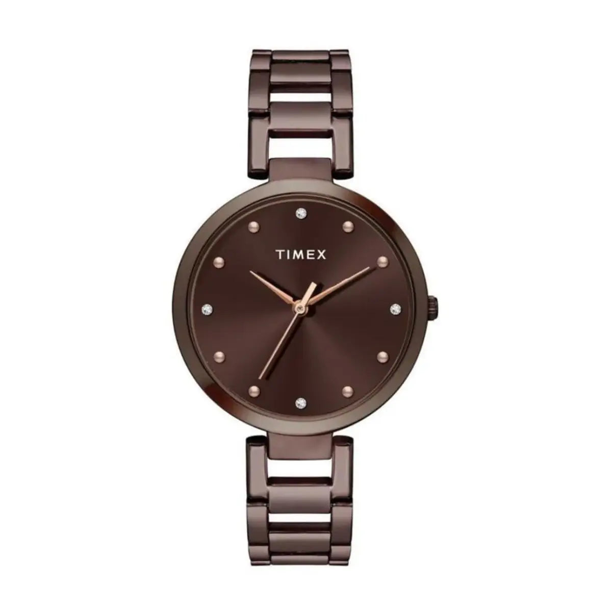 Timex Brown Round Dial Analog Women Watch TW000X272