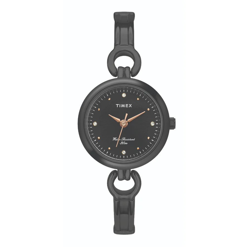 Timex Classics Pairs Black Dial Day Date/3 Hands Function Watch - TW00PR264