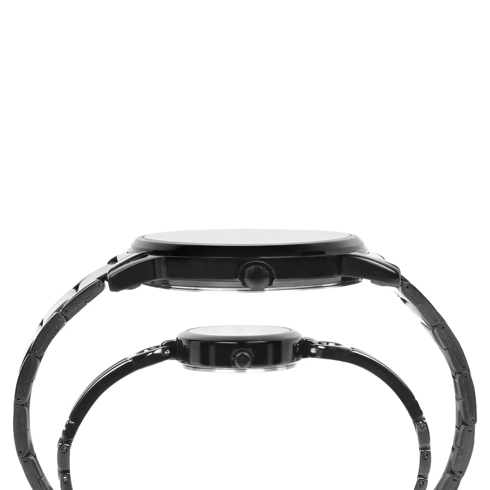Timex Classics Pairs Black Dial Day Date/3 Hands Function Watch - TW00PR264