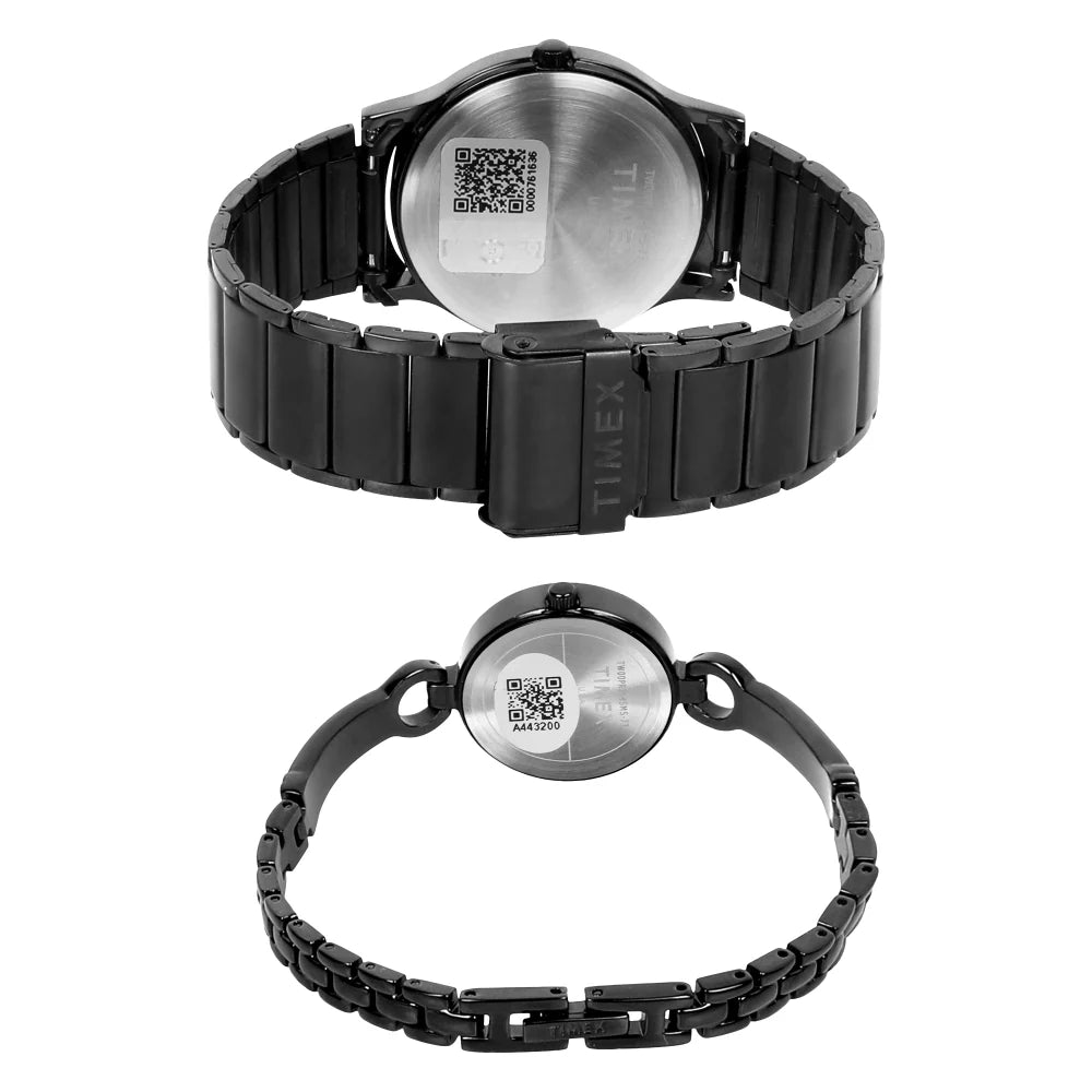 Timex Classics Pairs Black Dial Day Date/3 Hands Function Watch - TW00PR264