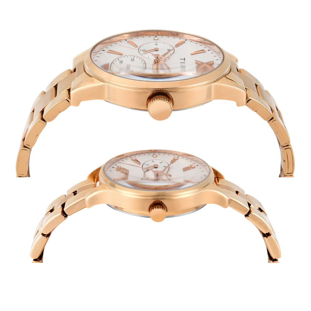 Timex Fashion Silver Round Dial Analog Couple Watch - TW00PR304