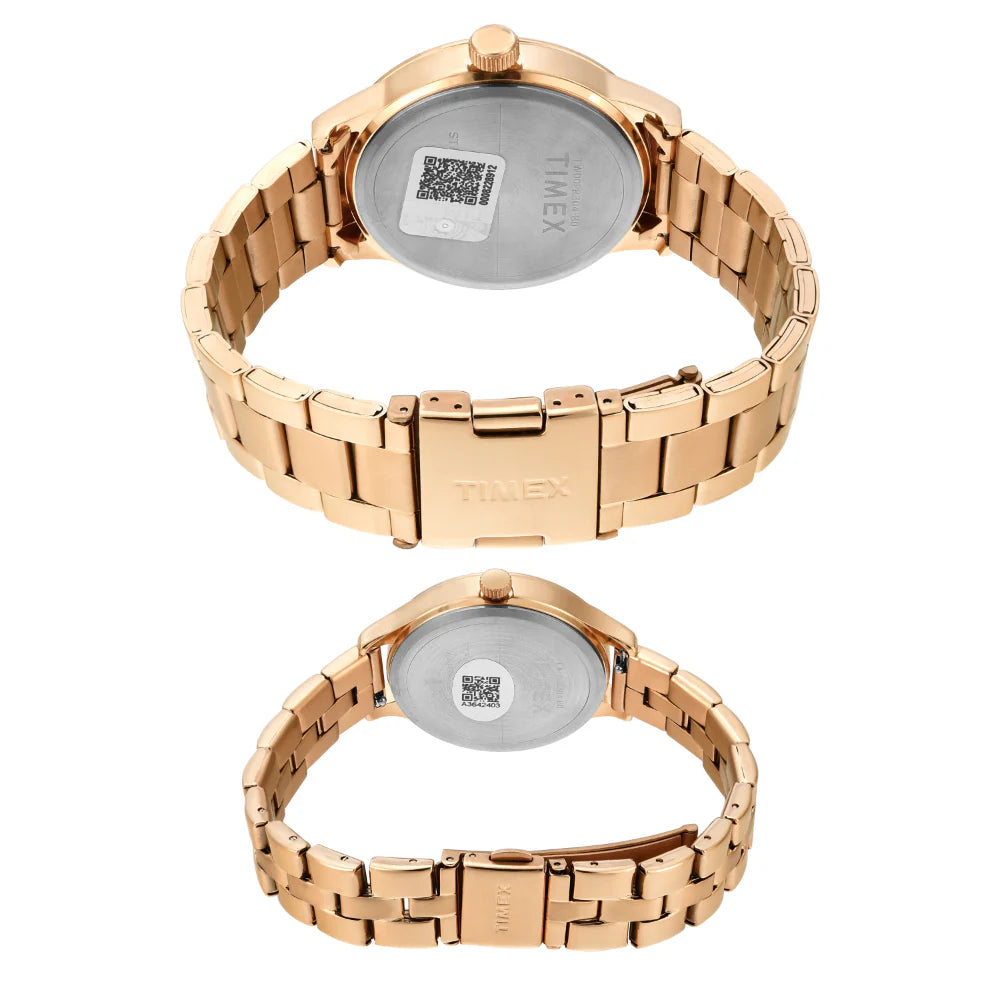 Timex Fashion Silver Round Dial Analog Couple Watch - TW00PR304