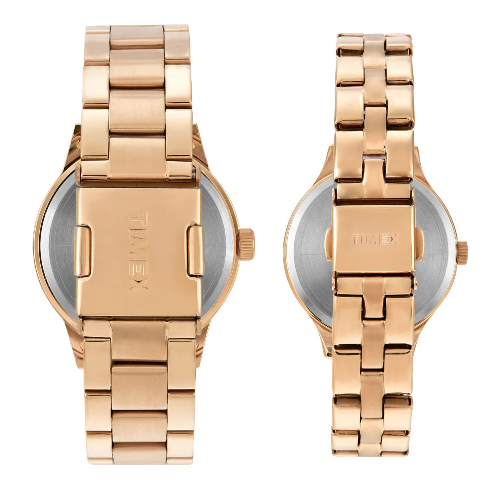 Timex Fashion Silver Round Dial Analog Couple Watch - TW00PR304