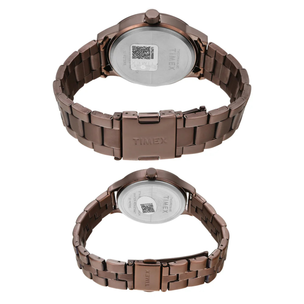 Timex Pairs Rose Gold Round Multifunction Dial Watch - TW00PR306