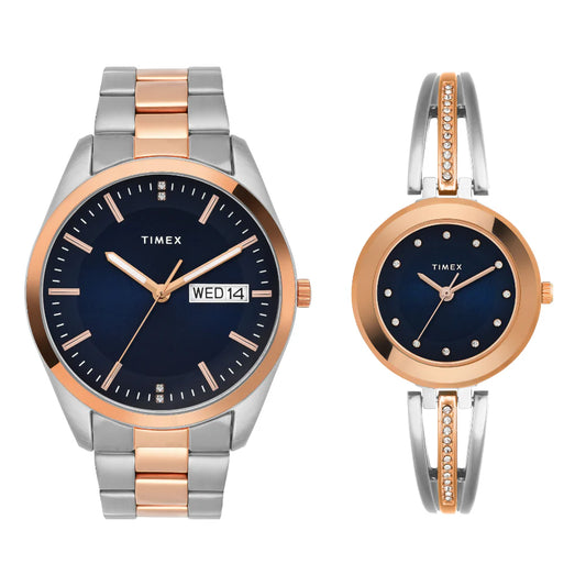Timex Pairs Blue Round Analog Dial Watch - TW00PR309