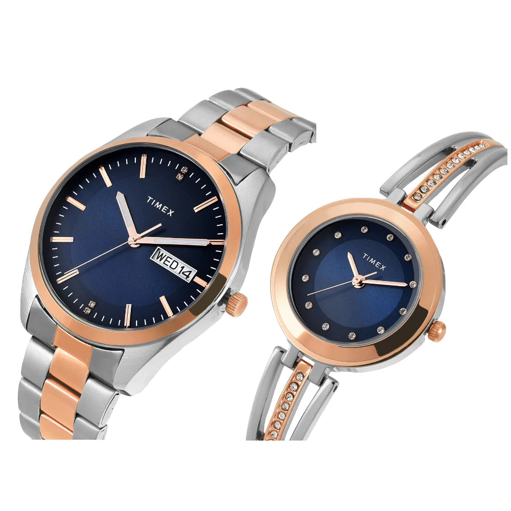 Timex Pairs Blue Round Analog Dial Watch - TW00PR309