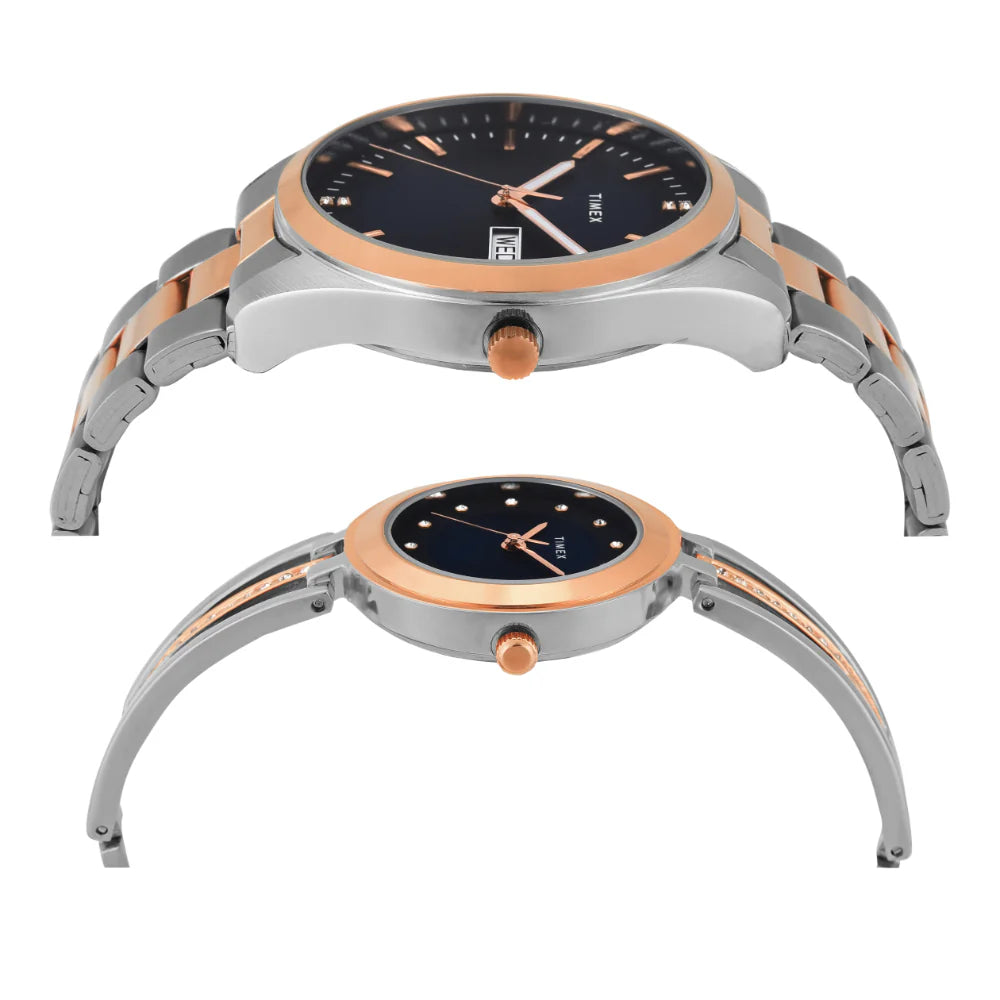 Timex Pairs Blue Round Analog Dial Watch - TW00PR309