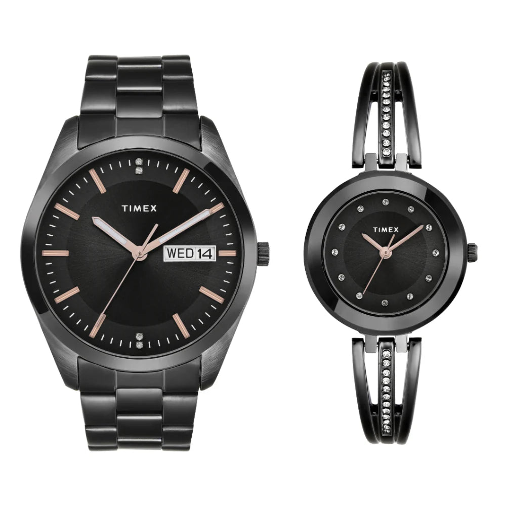Timex Pairs Black Round Analog Dial Watch - TW00PR310