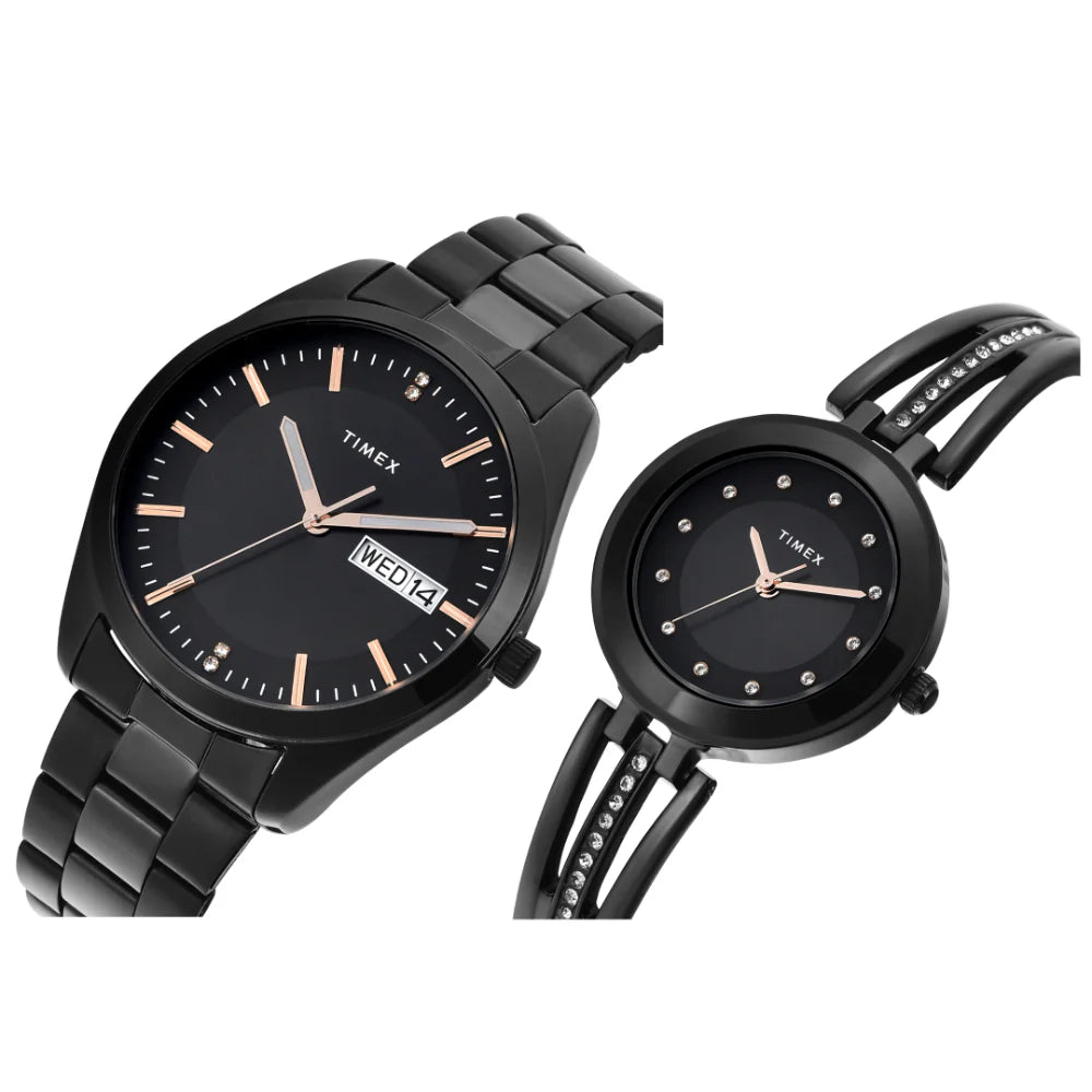 Timex Pairs Black Round Analog Dial Watch - TW00PR310