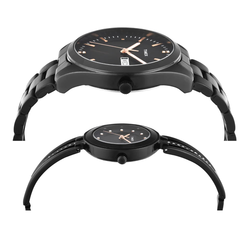 Timex Pairs Black Round Analog Dial Watch - TW00PR310