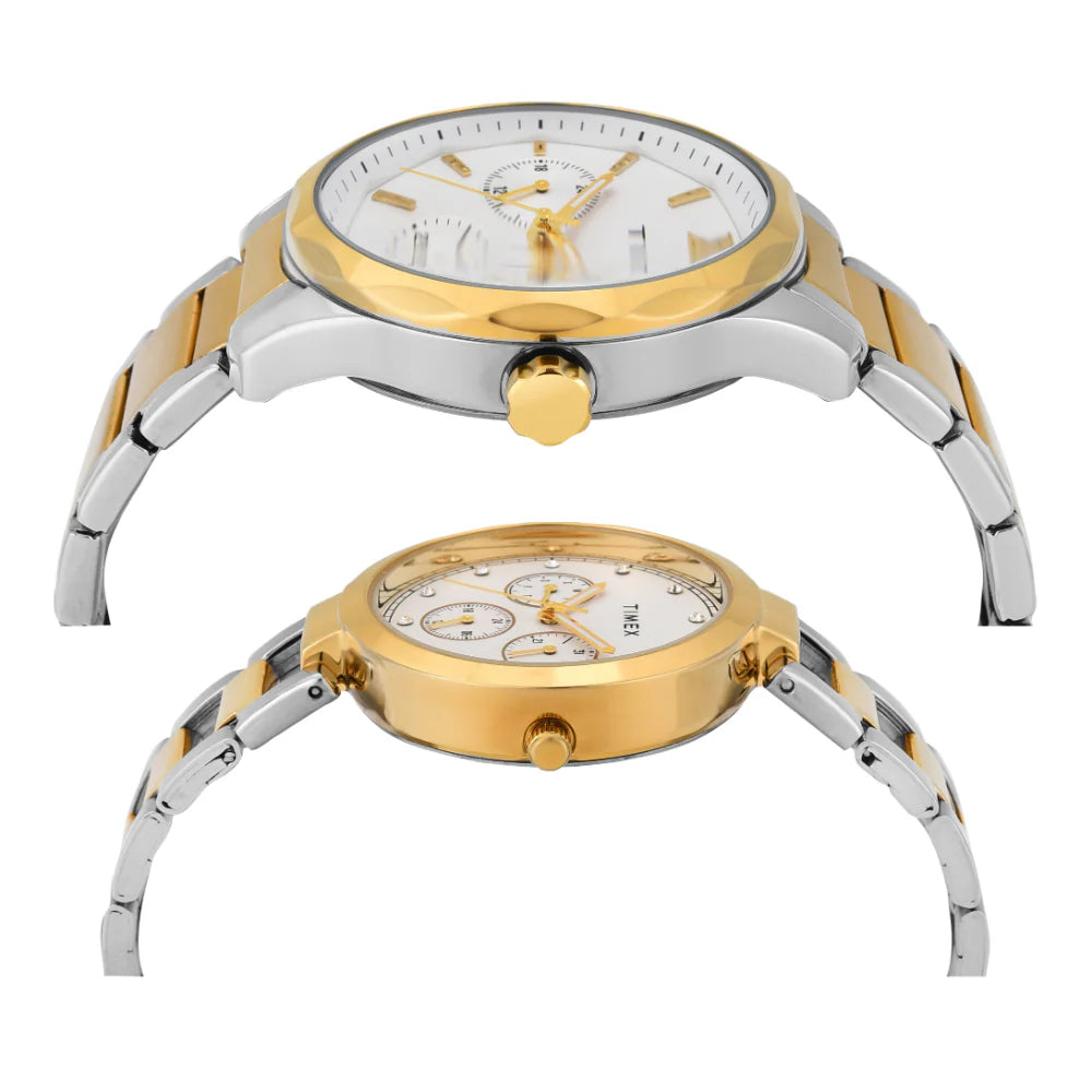 Timex Pairs White Round Multifunction Dial Watch - TW00PR312