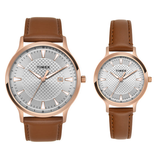 Timex Pairs Silver Round Dial Analog Watch - TW00PR320