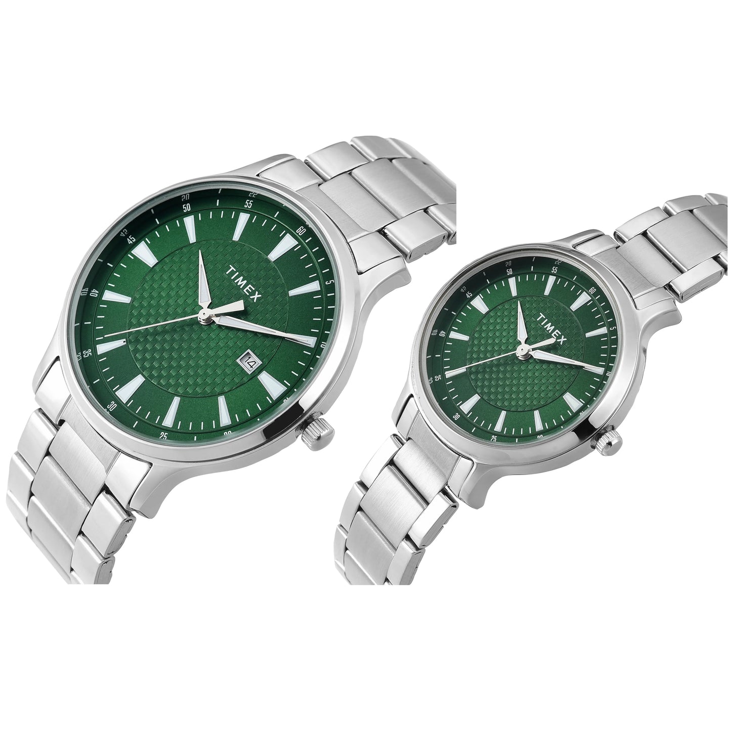 Timex Pair Green Round Dial Analog Watch - TW00PR321