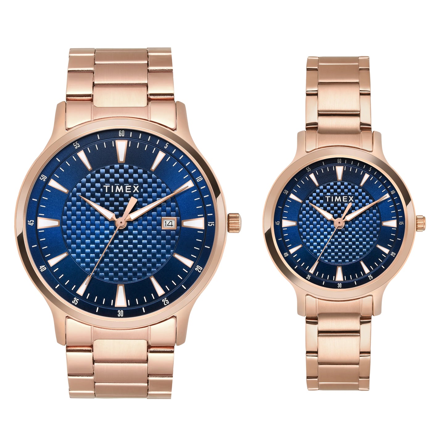 Timex Blue Round Dial Quartz Analog Pairs Watch - TW00PR322