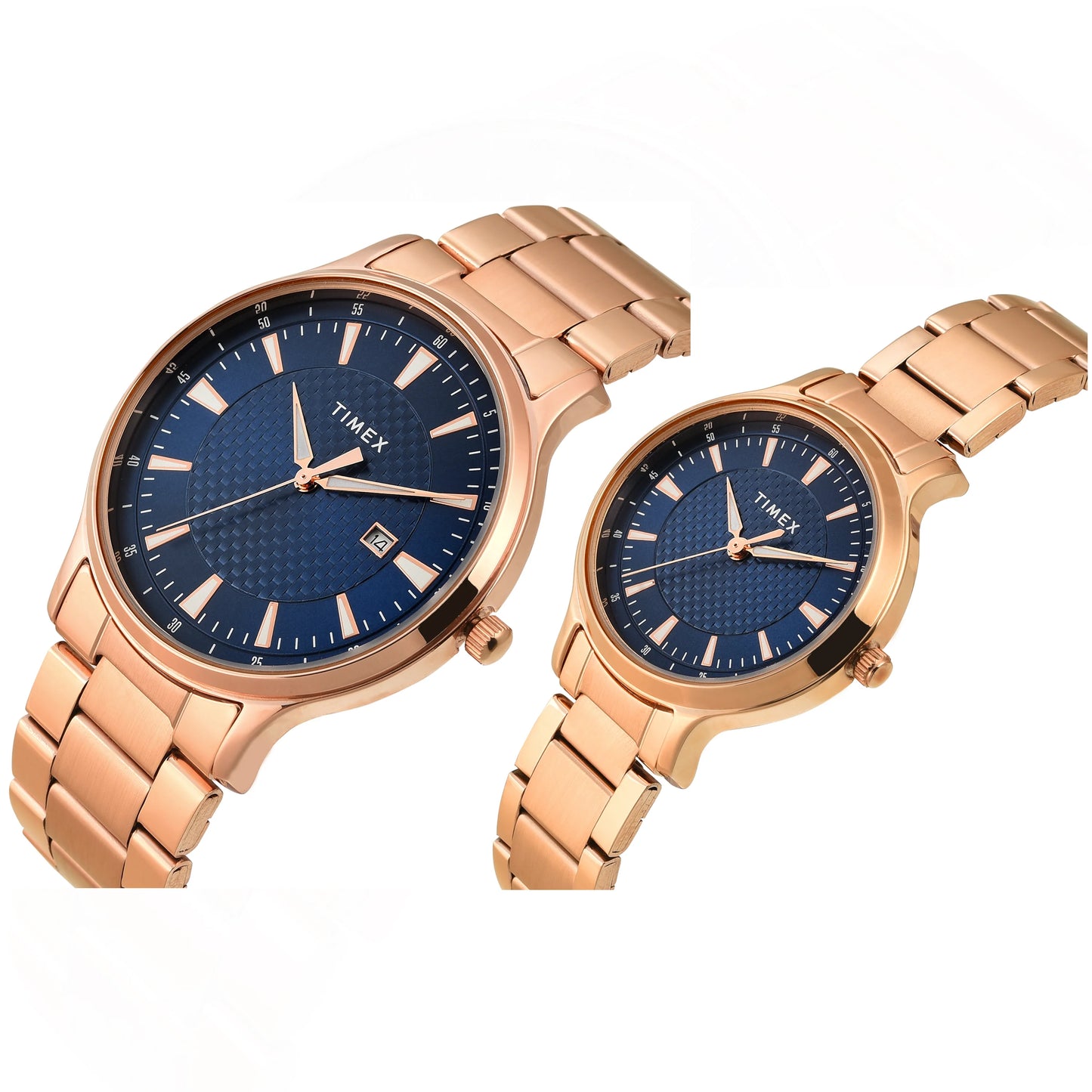Timex Blue Round Dial Quartz Analog Pairs Watch - TW00PR322