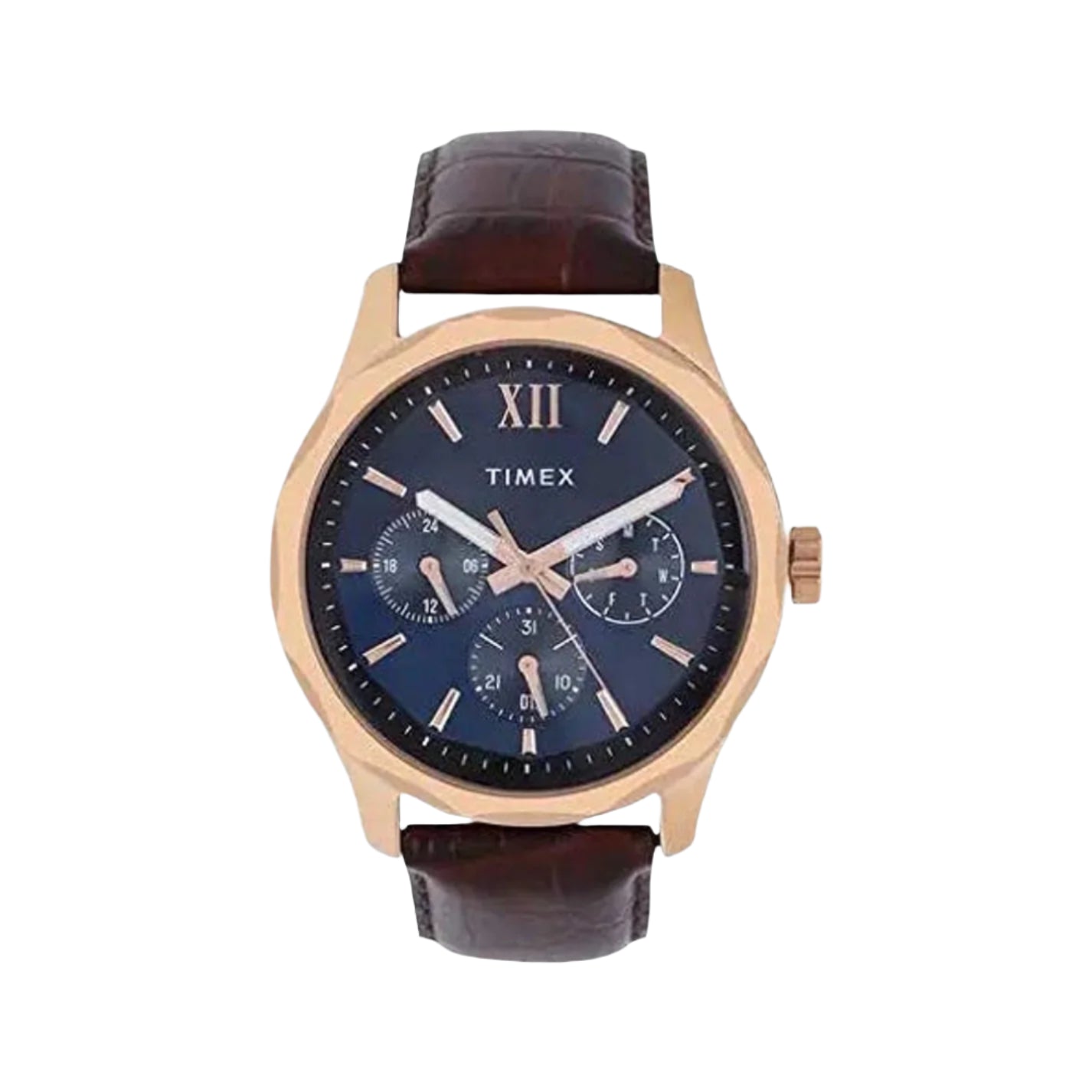 Timex Men's Blue Dial Analog Leather Strep Watch TW0TG7601