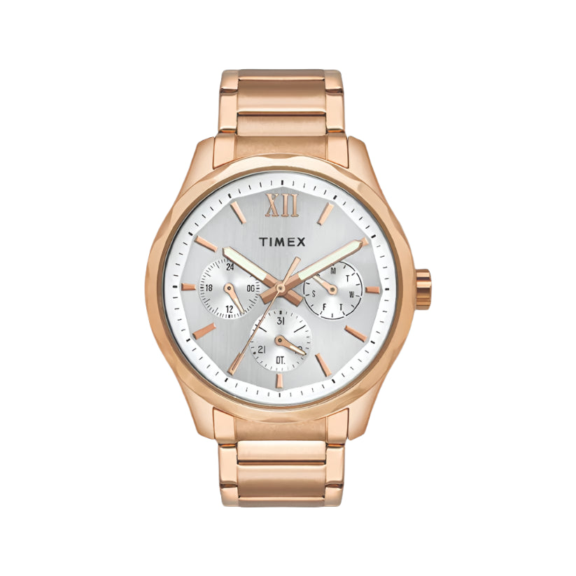 Timex Empera Men's Silver Dial Round Case Multifunction Watch -TW0TG7605