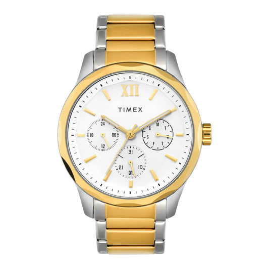 Timex Fashion White Round Multifunction Dial Analog Men Watch- TW0TG7624