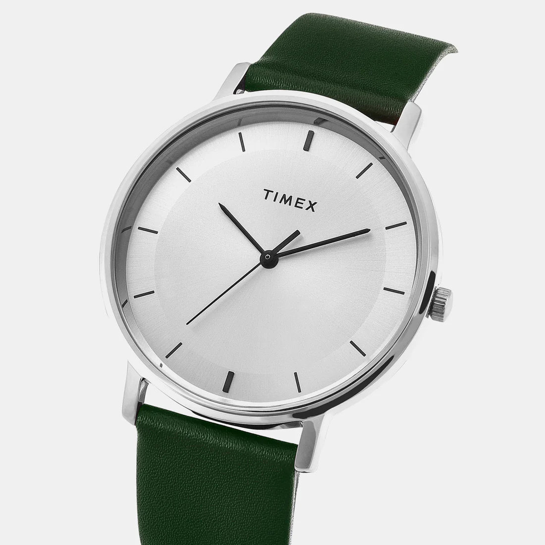 TW0TG8013 Timex Men's Silver Dial Analog Leather Step Watch