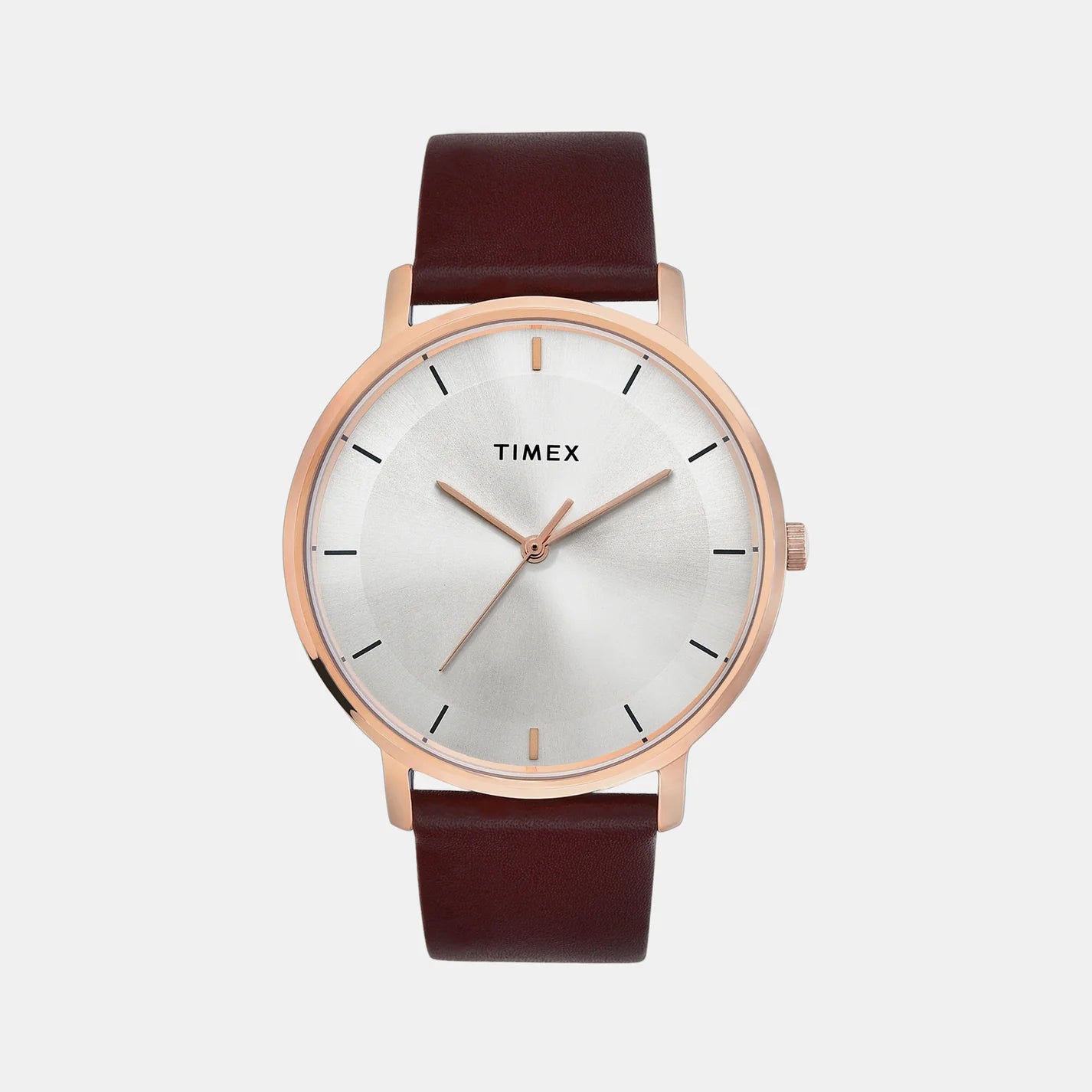 Timex Men's Silver Dial Analog Leather Strap Watch TW0TG8014