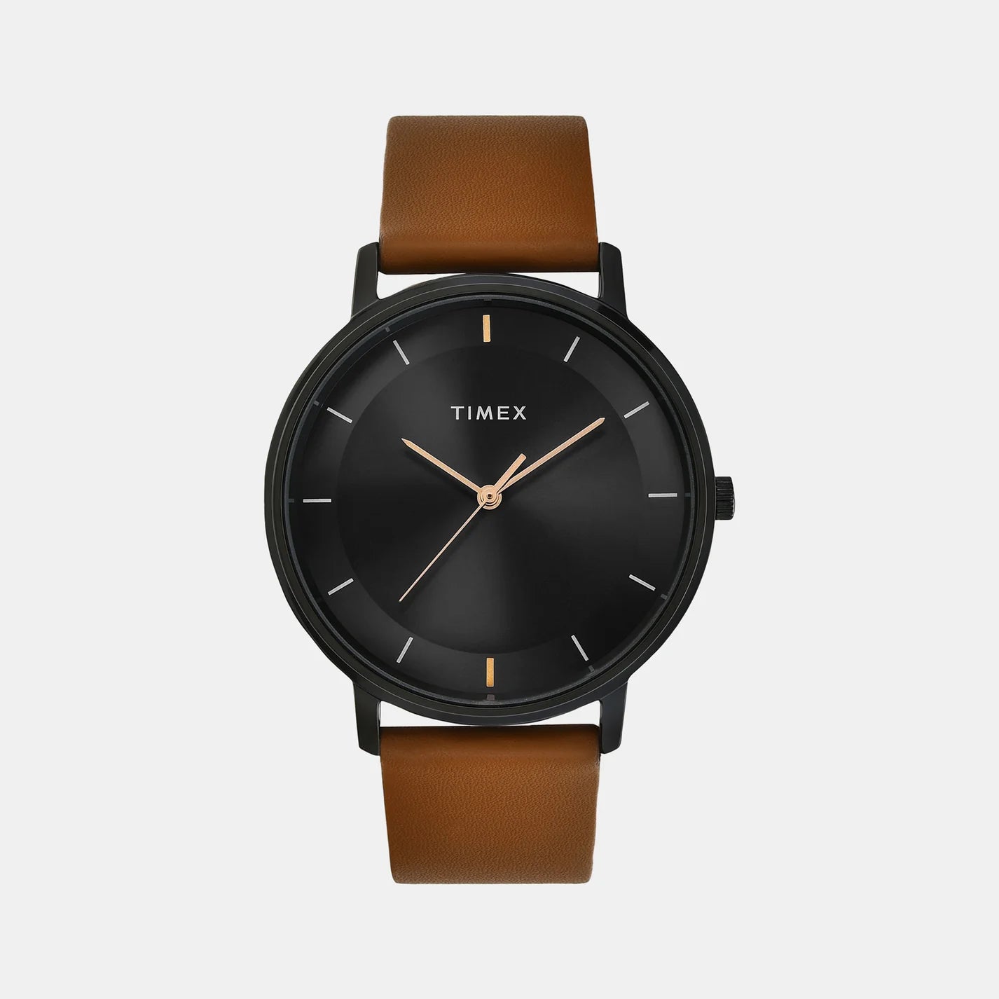 Timex Men's Black Dial Analog Leather Strap Watch TW0TG8016