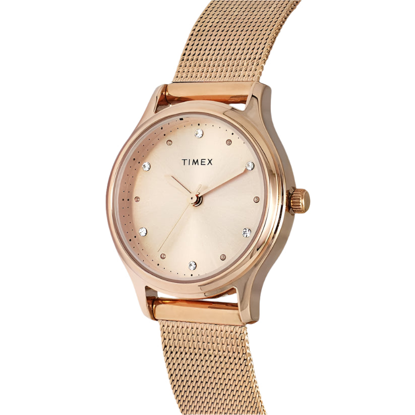 Timex Women's Rose Gold Analog Stainless Steel Watch TW0TL8710