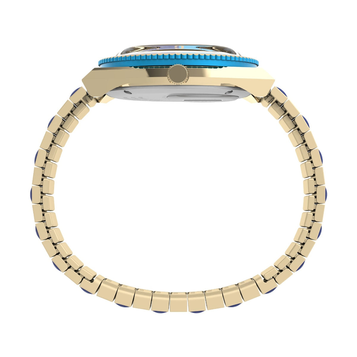 TW2V38500UJ Blue Q Timex Malibu  Stainless Steel Expansion Band Watch (Women)