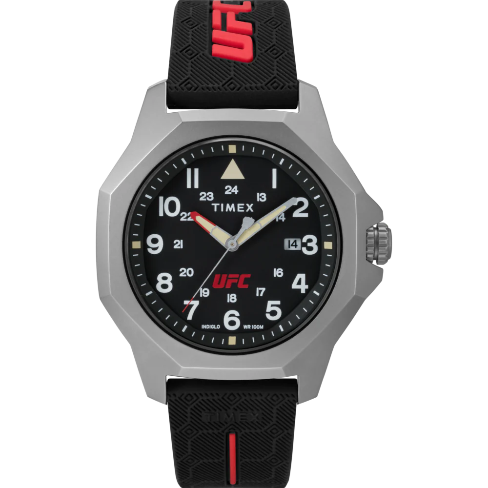 Timex UFC Reveal Silicone Backed Leather Strap Watch - TW2V85400X6