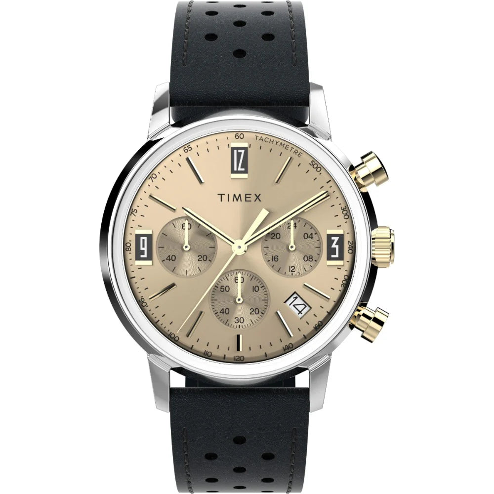 Timex Marlin Round Stainless Steel Beige Dial Analog Watch- Tw2W10000Uj