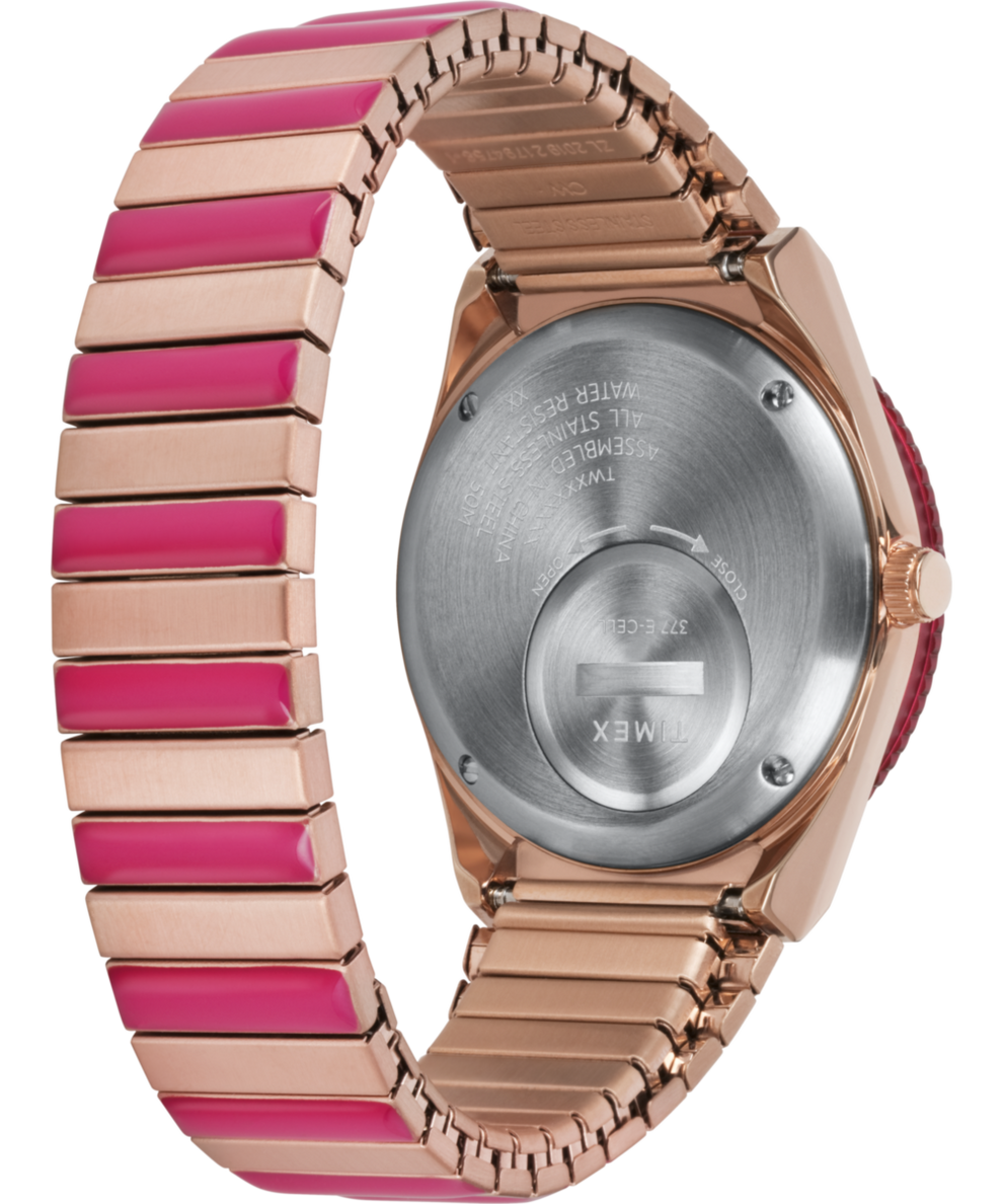 TW2W41000J Q Timex | Pink Stainless Steel Expansion Band Watch for Women