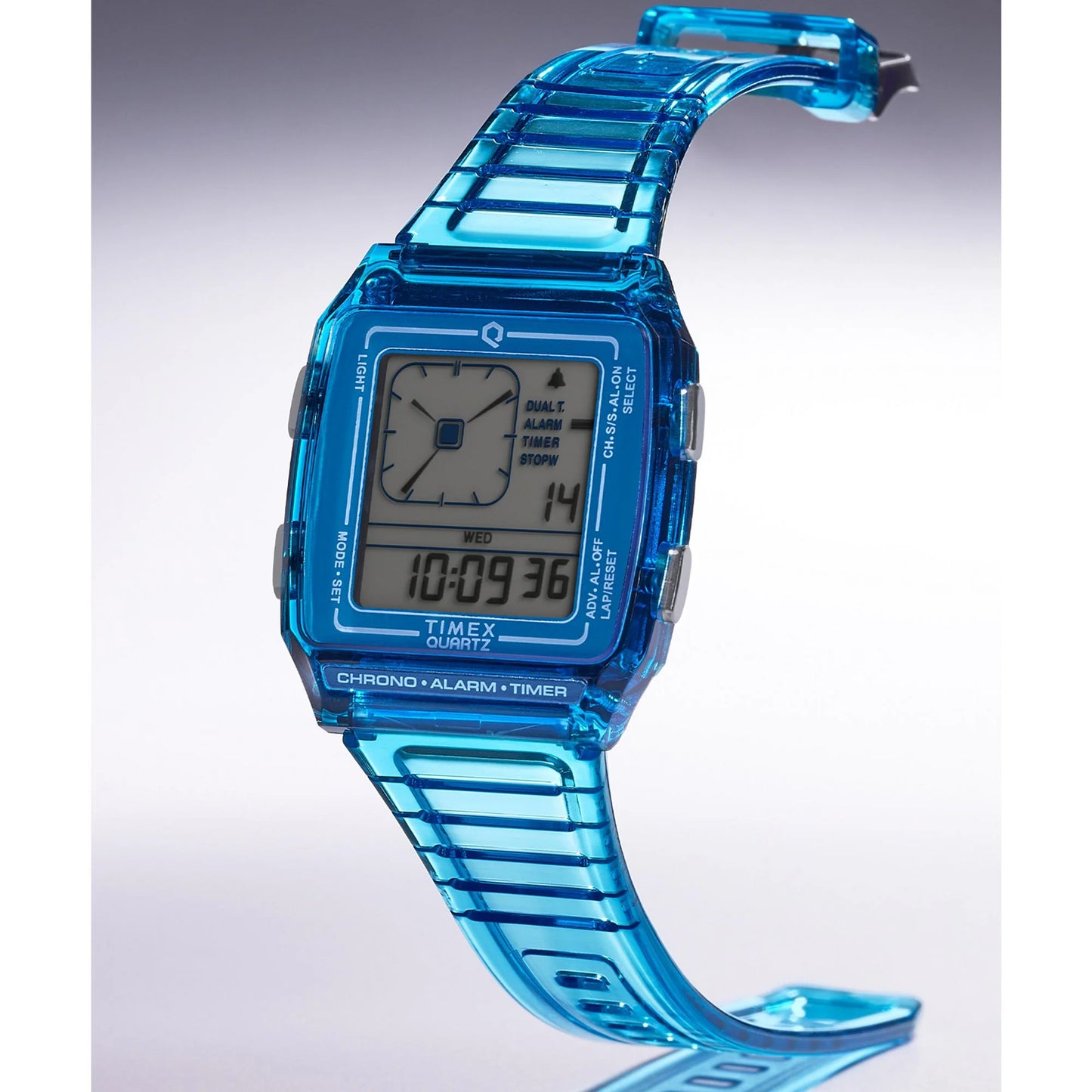 Timex Q Grey Rectangle Dial Digital Unisex Watch - TW2W45100UJ